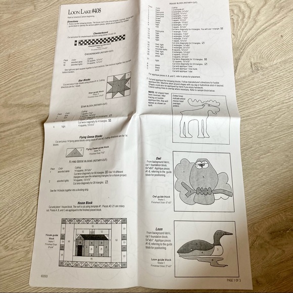 Quilt Pattern - Country Threads “Loon Lake”  Quilted Wall Hanging for Cabin - Picture 4 of 5